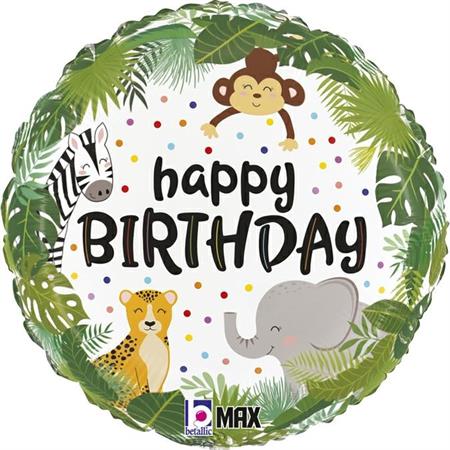 Folija balon krug – Happy Birthday Životinje iz džungle