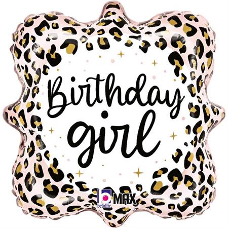 Folija balon – Birthday Girl animal print