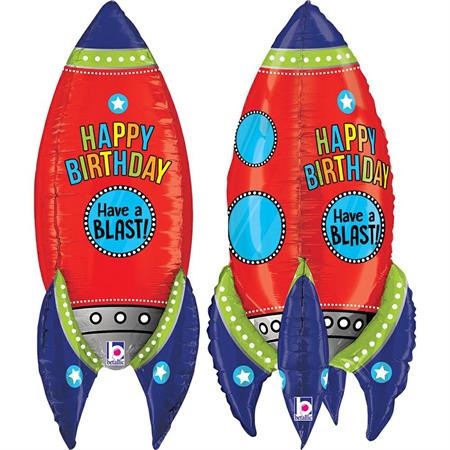 Folija baloni u obliku - Raketa Have a Blast Happy Birthday
