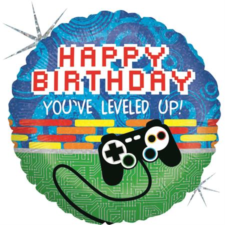 Folija balon krug – Happy Birthday You’ve leveled up džoistik