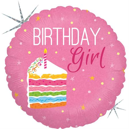 Folija balon krug – Birthday Girl torta