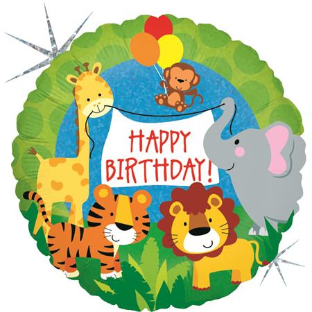 Folija balon krug – Happy Birthday vesela džungla