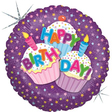 Folija balon krug – Happy Birthday mafini