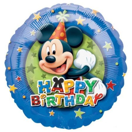 Folija balon krug – Happy Birthday Mickey Mouse zvjezdice