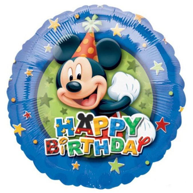 Folija balon krug – Happy Birthday Mickey Mouse zvjezdice