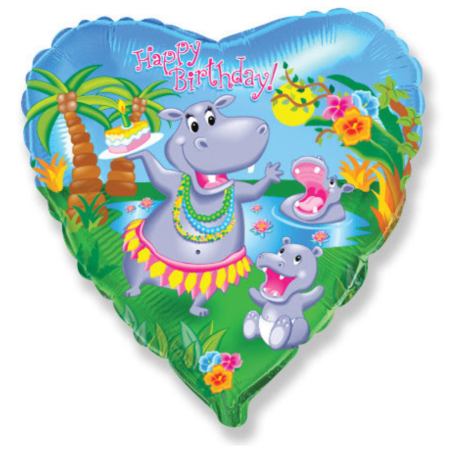 Folija balon srce – Happy Birthday veseli hipo