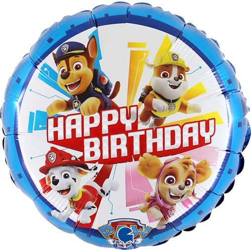 Folija balon krug – Happy Birthday paw patrol
