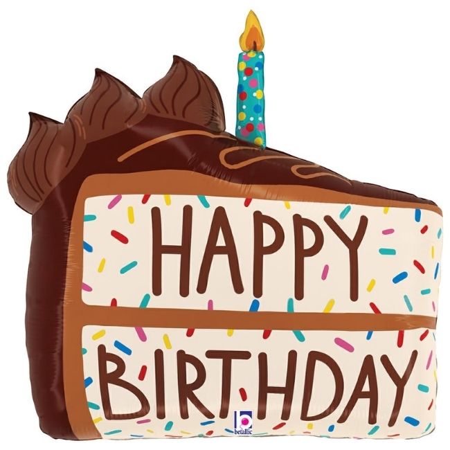Folija baloni u obliku – Komad torte Happy Birthday