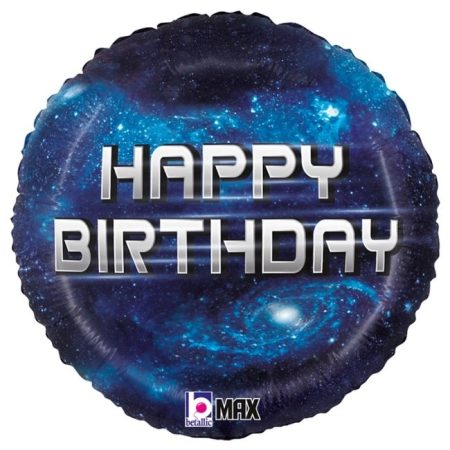 Folija balon krug – Happy Birthday galaksija