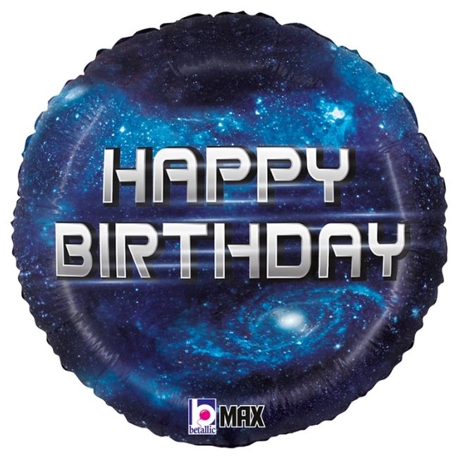 Folija balon krug – Happy Birthday galaksija