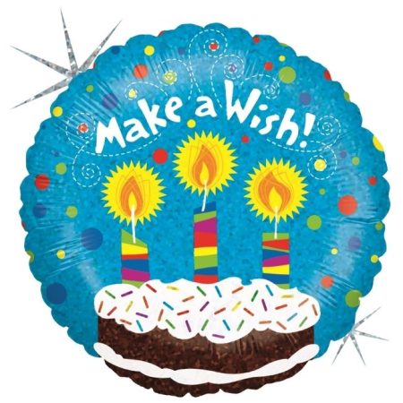 Folija balon krug – Make a wish torta i svjećice