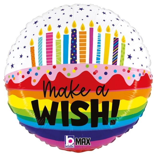 Folija balon krug – Make a wish torta i svjećice