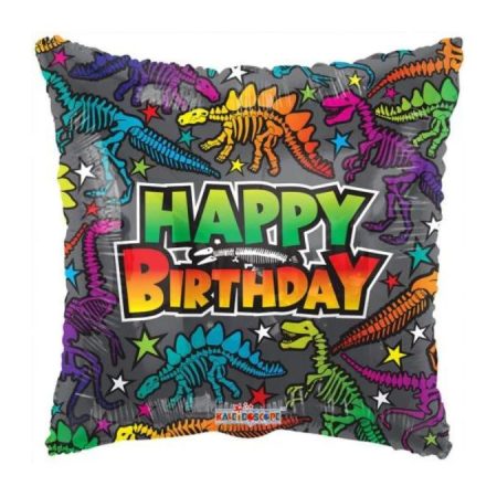 Folija balon kvadrat – Happy Birthday dino i fosili