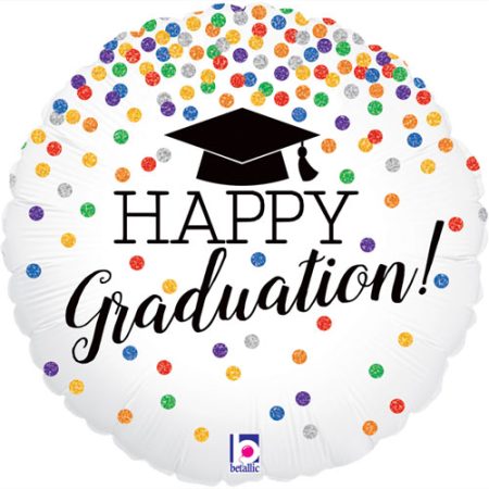 Folija balon krug diplomski - Happy Graduation konfete