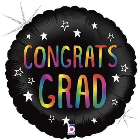 Folija balon krug diplomski - Congrats Grad zvjezdice