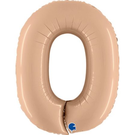 Folija balon u obliku broja - bež satin nude