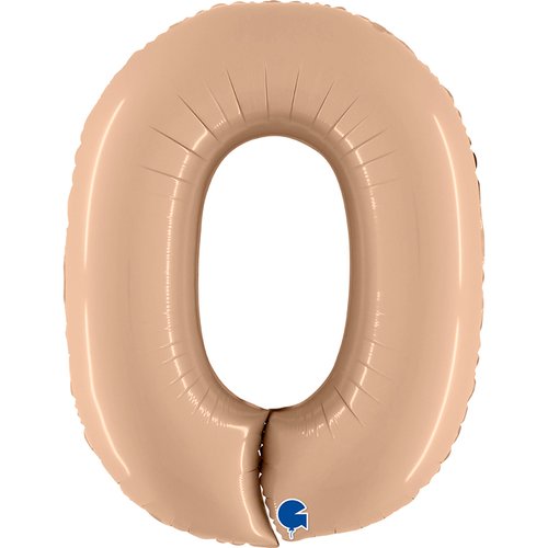 Folija balon u obliku broja - bež satin nude
