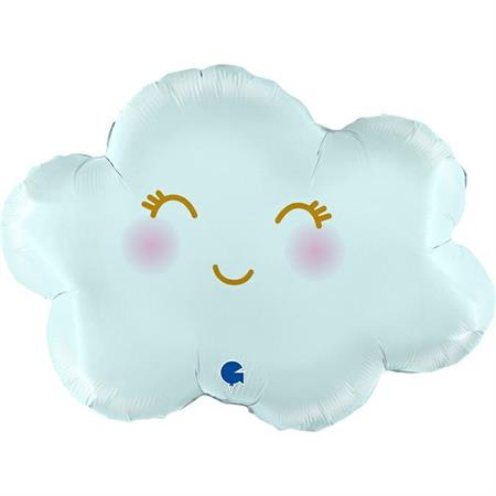 Folija baby balon Oblak smješko plavi