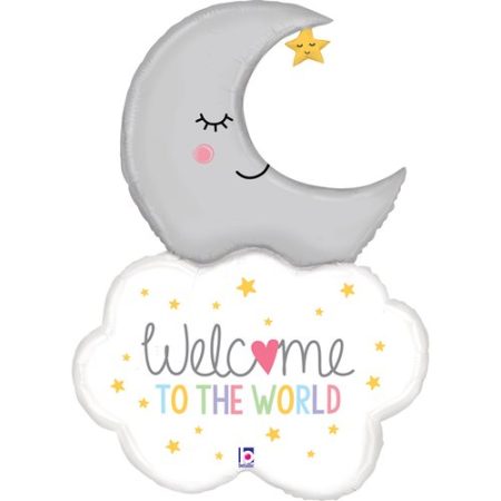 Folija baby balon mjesec i oblak - Welcome to the World