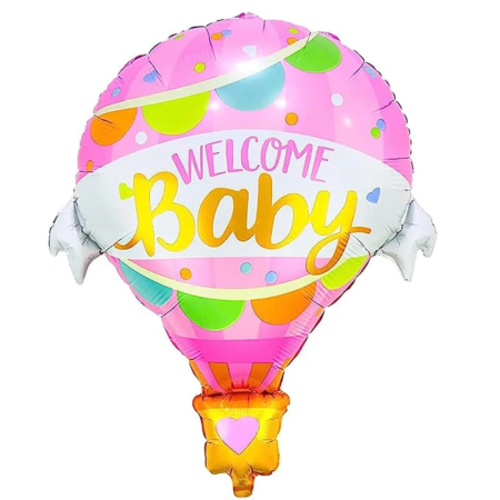 Folija baby balon - Welcome Baby rozi