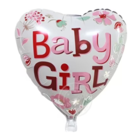 Folija baby balon srce - Baby Girl cvjetići