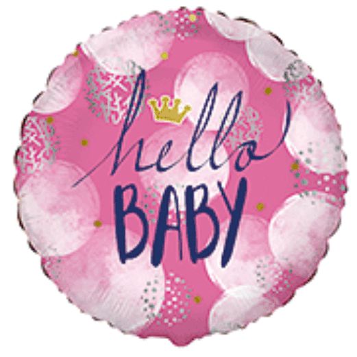 Folija baby balon krug – Hello Baby rozi krunica