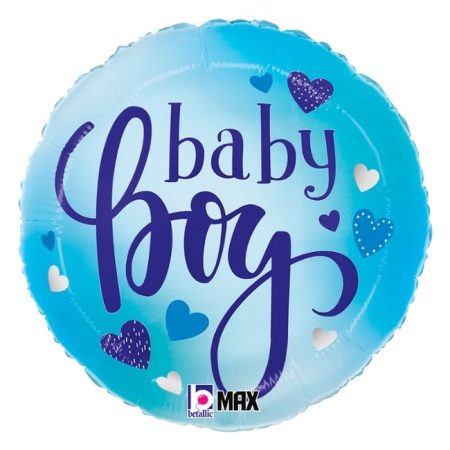 Folija baby balon krug - Baby Boy srca