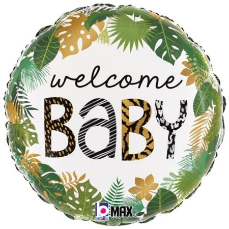 Folija baby balon krug - Welcome Baby džungla
