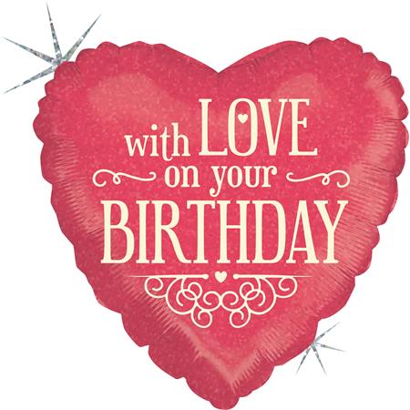 Folija balon srce- With Love on Your Birthday