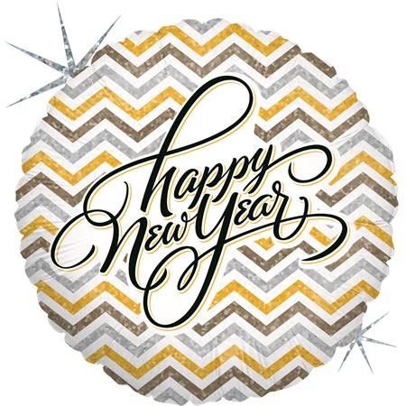 Folija balon krug Happy New Year