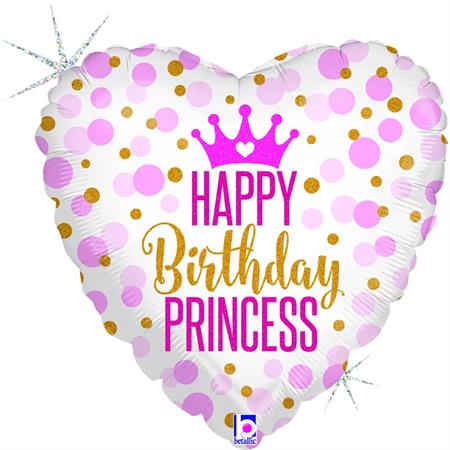 Folija balon srce- Happy Birthday Princess