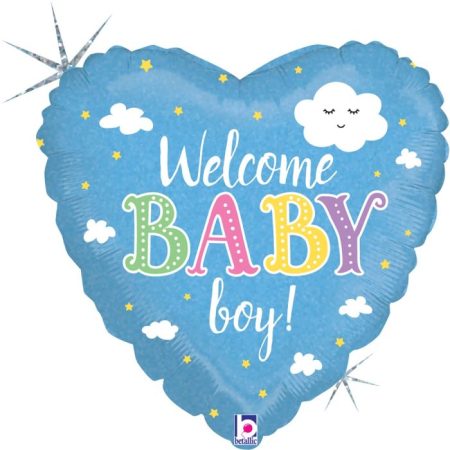 Folija baby balon srce – Welcome Baby Boy