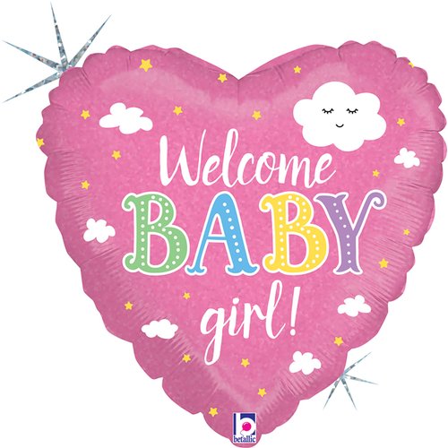 Folija baby balon srce – Welcome Baby Girl
