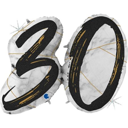 Folija balon u obliku broja 30 – spojen crno-zlatni