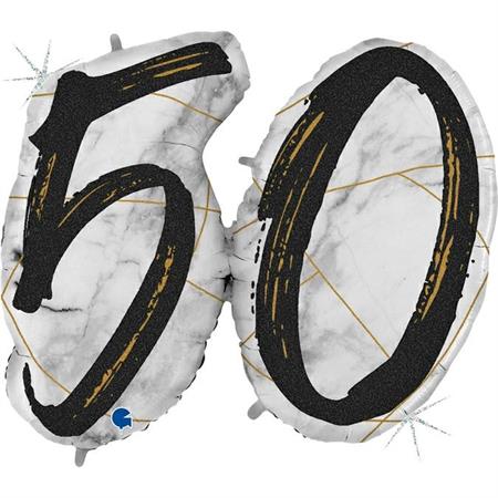 Folija balon u obliku broja 50 – spojen crno-zlatni