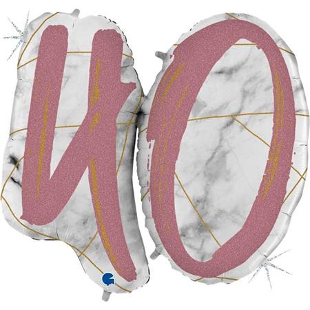 Folija balon u obliku broja 40 – spojen rose gold-zlatni