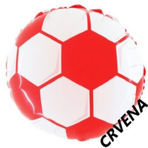 Folija balon krug – Fudbalska lopta crveno-bijela