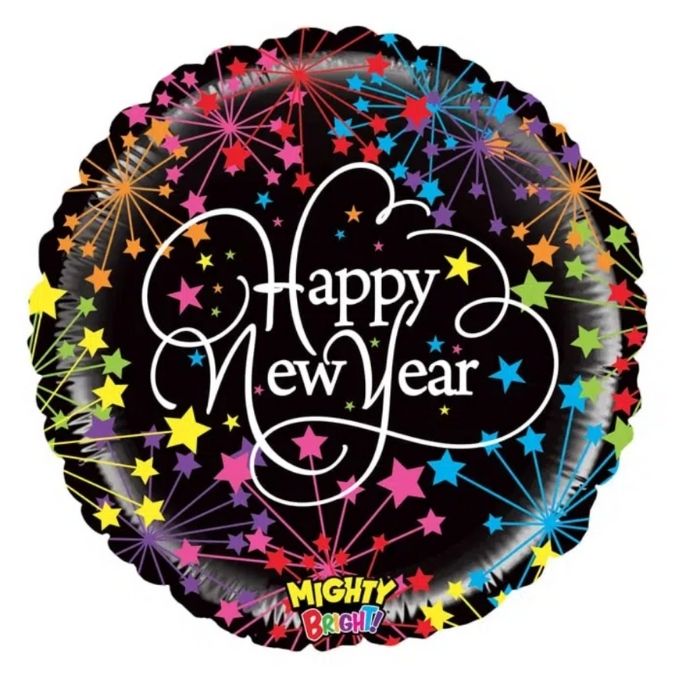 Folija balon krug Happy New Year