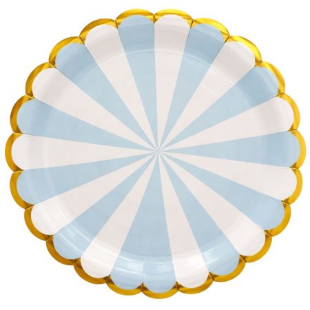 Tanjirići sa zlatnim rubom plavo-bijeli