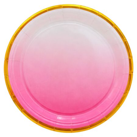 Tanjirići sa zlatnim rubom pink