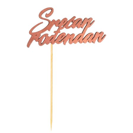 Toper za tortu “Srećan rođendan” u rose gold boji