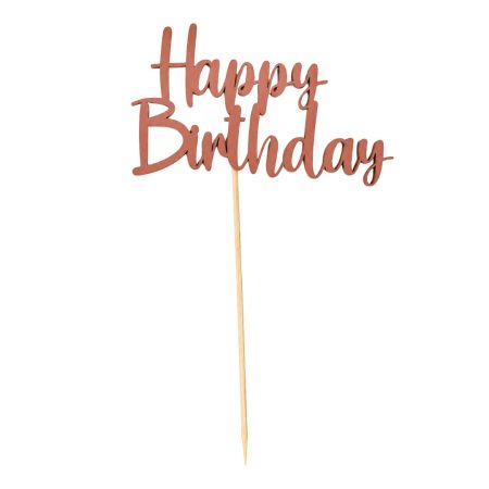 Toper za tortu “Happy Birthday” u rose gold boji