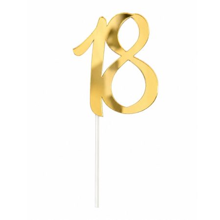 Toper za tortu broj 18 od zlatnog pleksiglasa