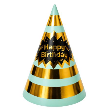 Kapice mint zelene sa zlatnim prugama Happy Birthday